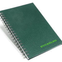 Cadernos Personalizados escovado verde 17x24 cm