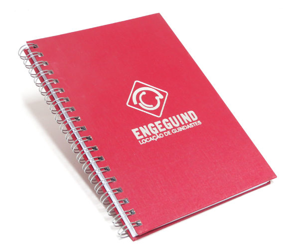 Cadernos Personalizados escovado vermelho 21x28 cm