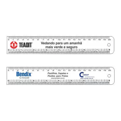 Régua rígida 20 3,5 branca com furo ferragista